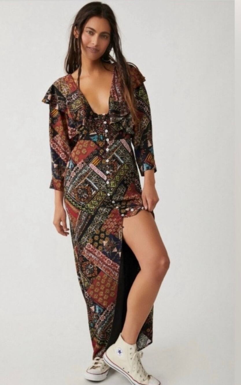 NWT / Free People Lennon Printed Maxi Dress / sz S